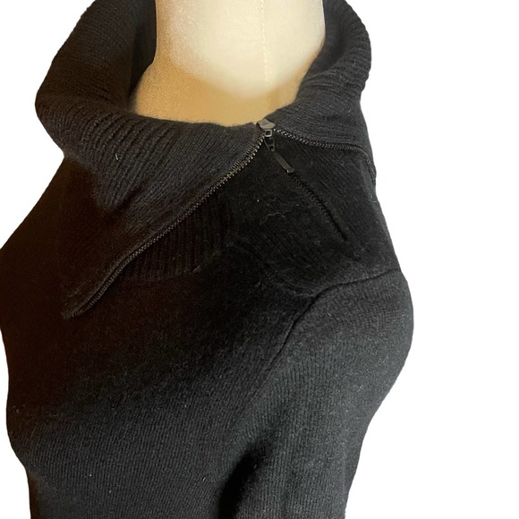 Kinross Cashmere Black Chunky T-Neck Dress Sheath Long Sleeve Sz S RN 104647 - Picture 13 of 14